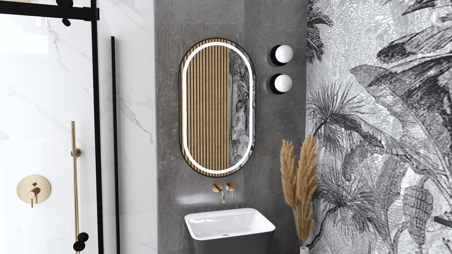 Lustro Loft z podświetleniem – GENUA