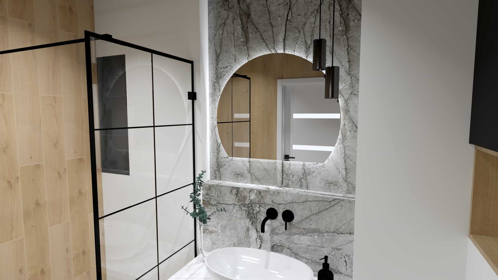 Lustro okrągłe LED ze ścięciem - VITORIA SAND - obrazek 2