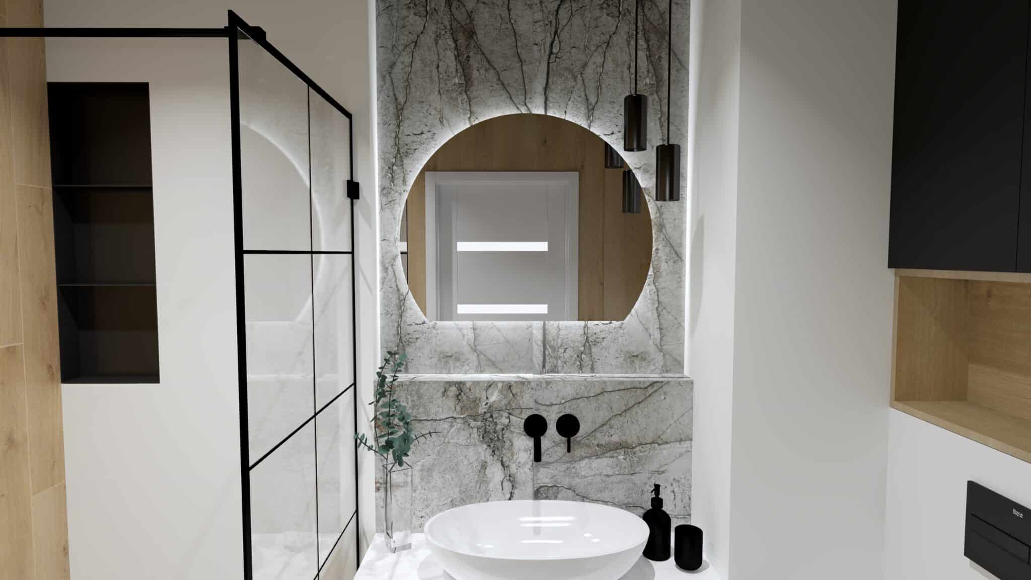 Lustro okrągłe LED ze ścięciem - VITORIA SAND - obrazek 3