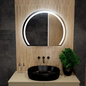 Lustro na baterię okrągłe LED ze ścięciem - VITORIA SAND