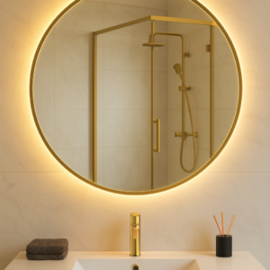 Lustro Loft z podświetleniem - TORINO GOLD