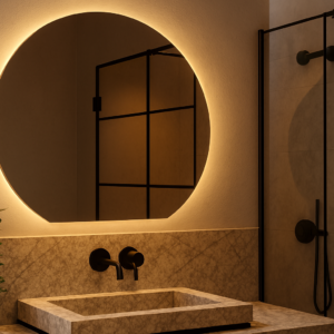 Lustro na baterie okrągłe LED ze ścięciem - Vitoria