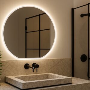 Lustro okrągłe LED ze ścięciem - VITORIA SAND