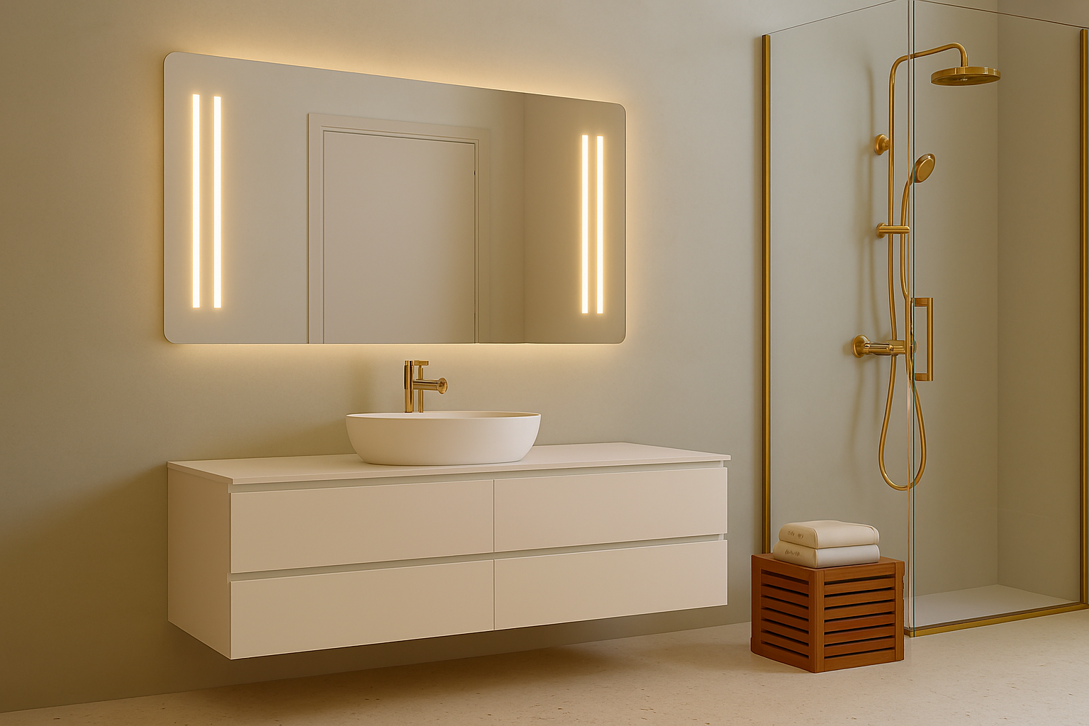 Lustro z podświetleniem na baterie - Mare