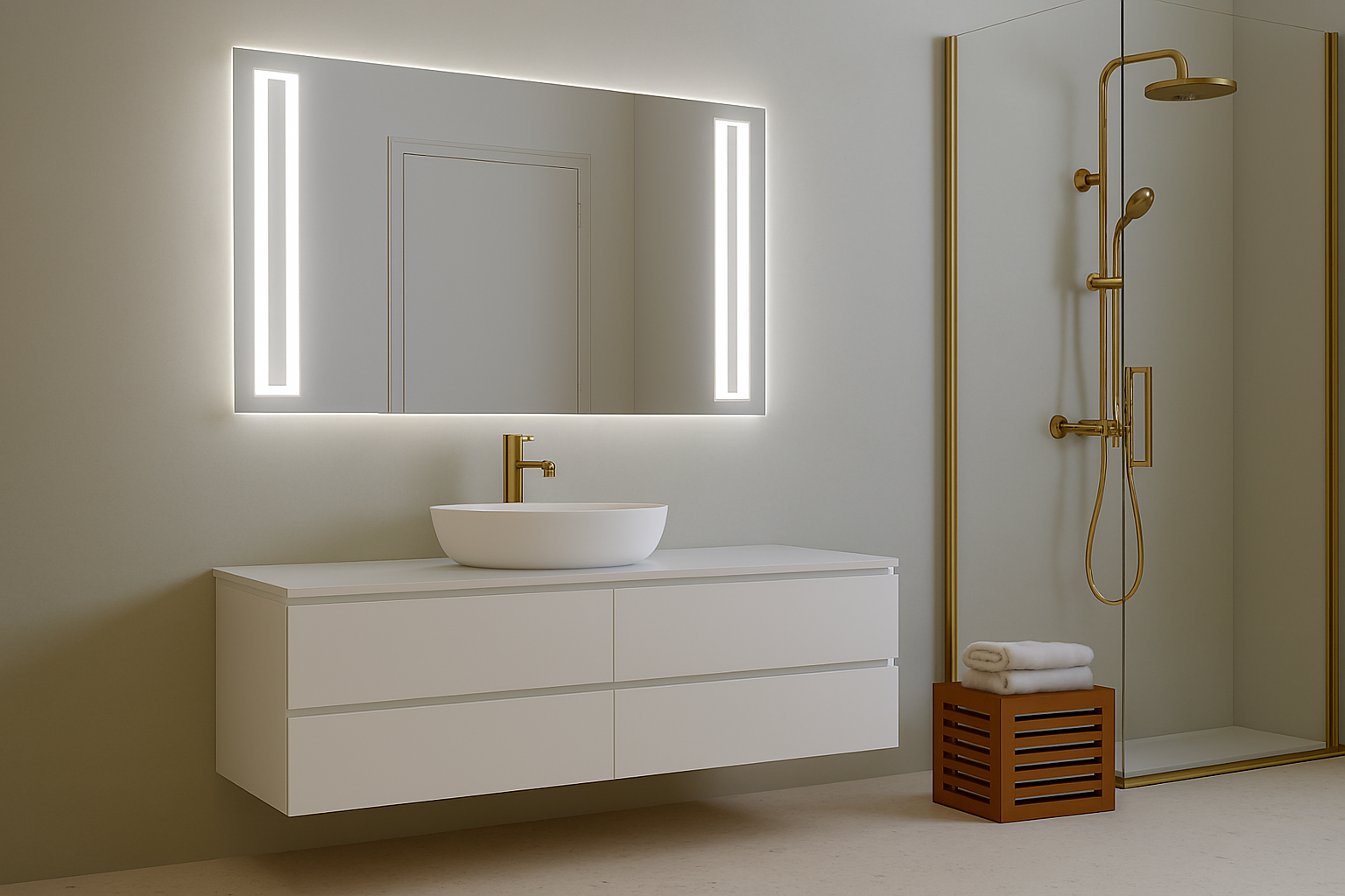 Lustro z podświetleniem na baterie - Calcolo